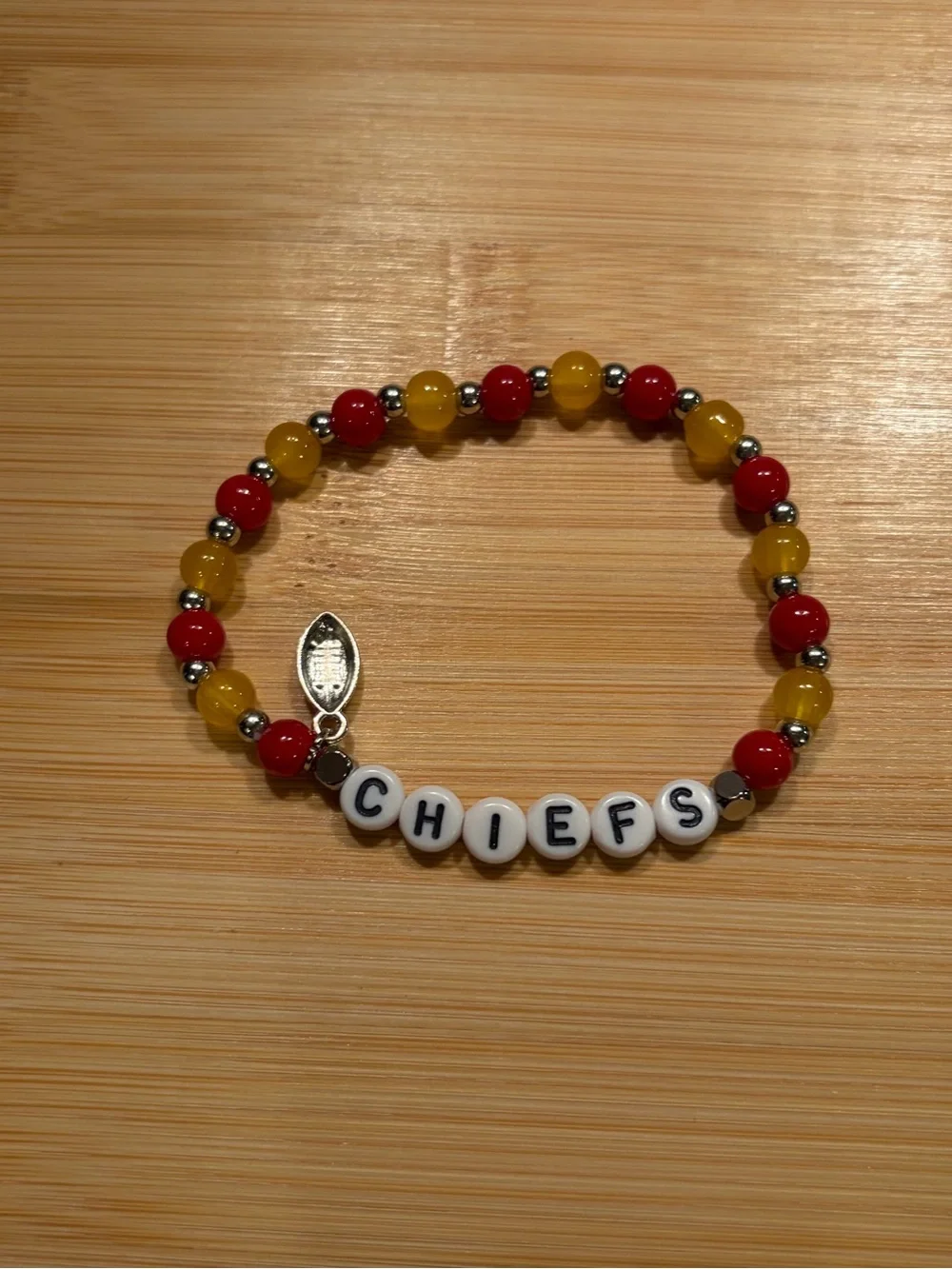 CHIEFS Beaded Bracelet Set - Red & Yellow | Handmade